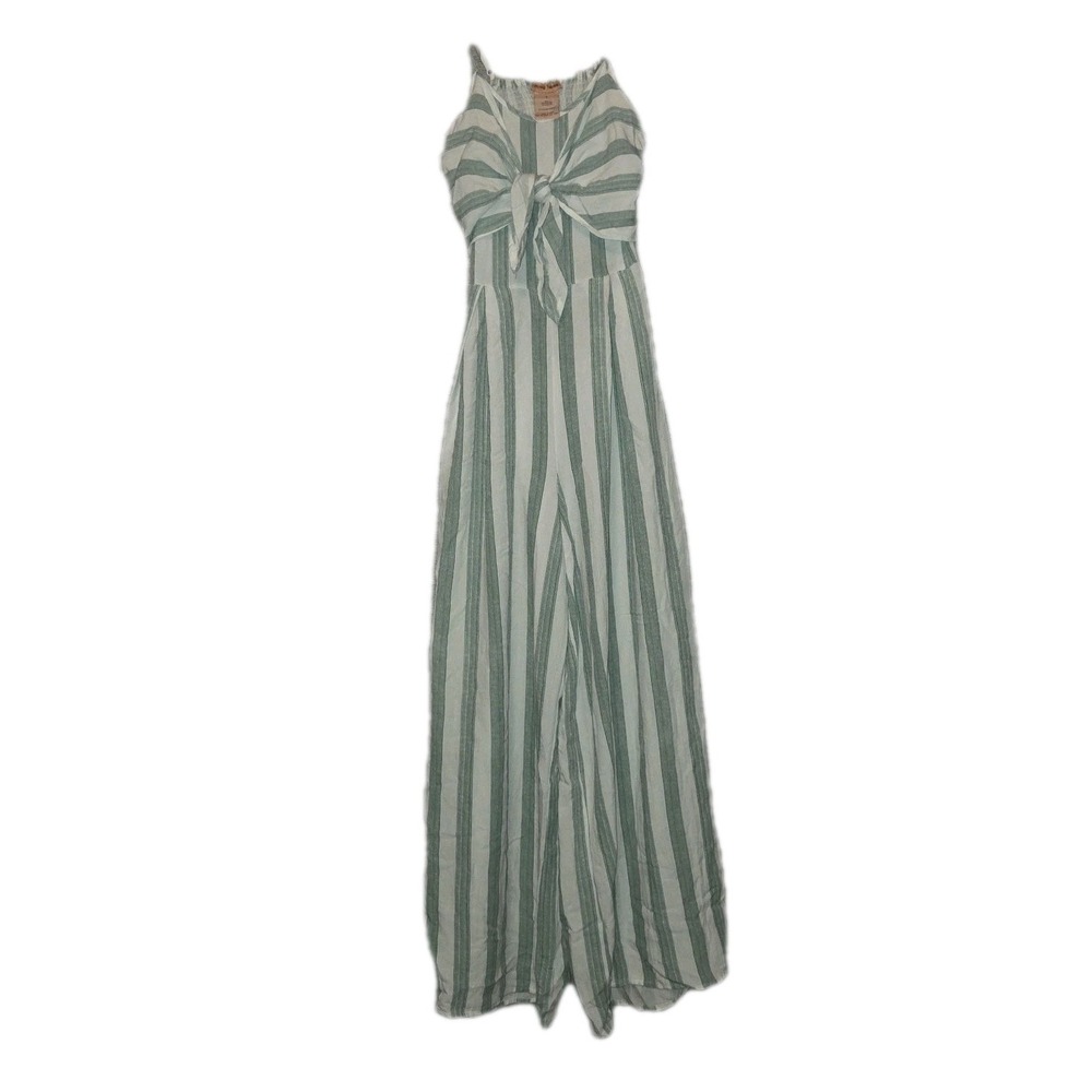 A. Calin Flying Tomato Womens Small Striped Jumpsuit Open Back Wide Leg Boho